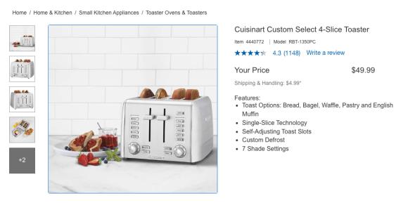 Cuisinart Custom Select 4-Slice Toaster RBT-1350PC Review 