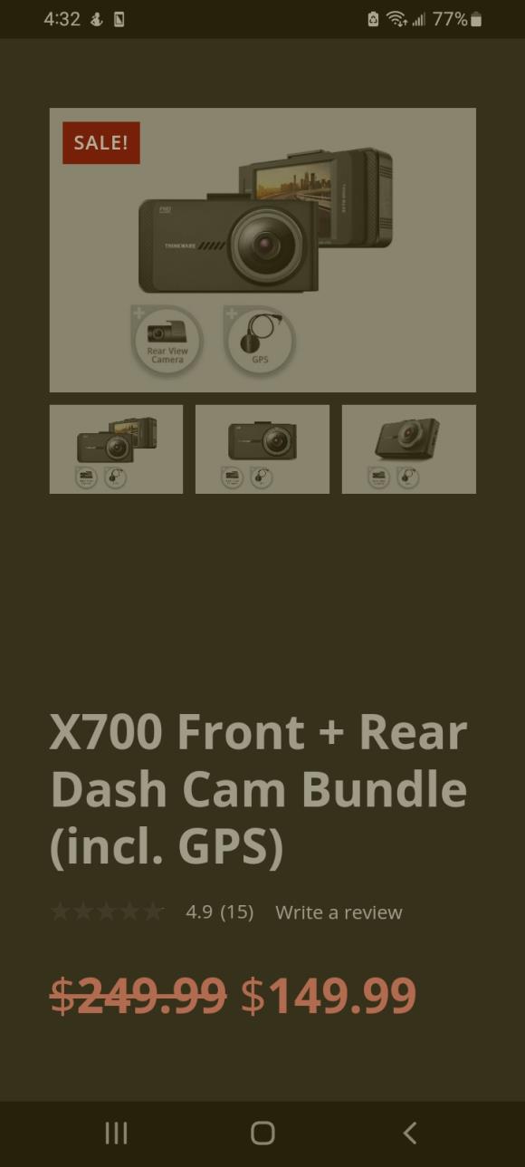 X700 Front + Rear Dash Cam Bundle (incl. GPS)