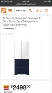 Samsung 17.3 cu. ft. Kimchi and Beverage 4-Door French Door Refrigerator in  Clean Navy and White RQ48T94B277 - The Home Depot