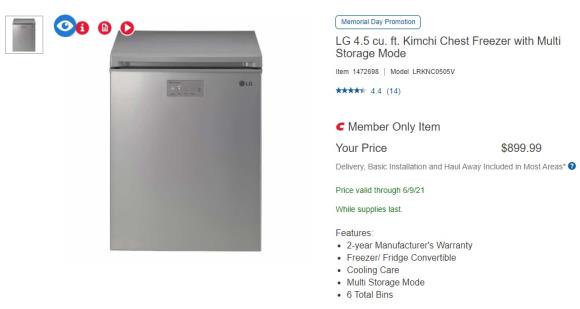 Best Buy: LG 4.5 cu Ft Kimchi Convertible Refrigerator/Freezer LRKNC0505V