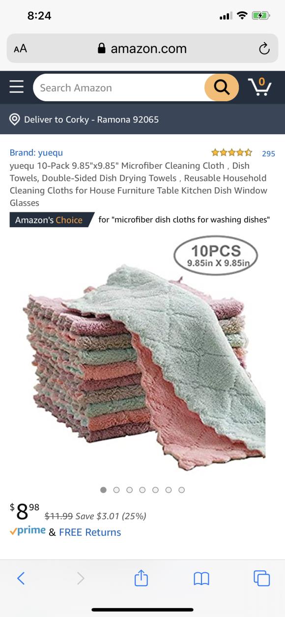 Cleaning ClothDish Towels, Double-Sided Dish Drying TowelsReusable Household Cleaning Cloths for House Furniture Table Kitchen Dish Window Glasses