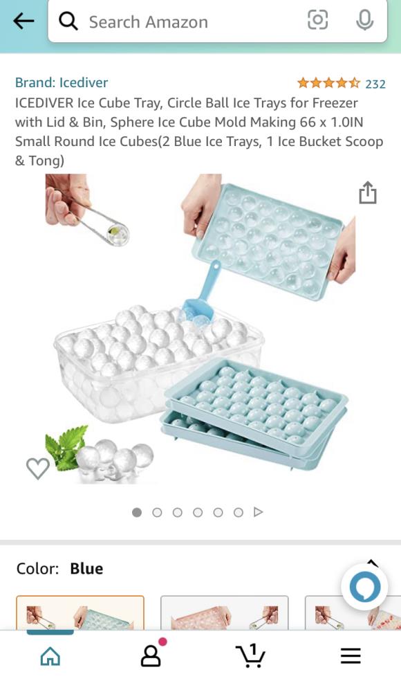  Icediver Circle Ball Ice Trays for Freezer with Lid