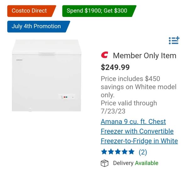 Amana 9 cu. ft. Chest Freezer with Convertible Freezer-to-Fridge in White