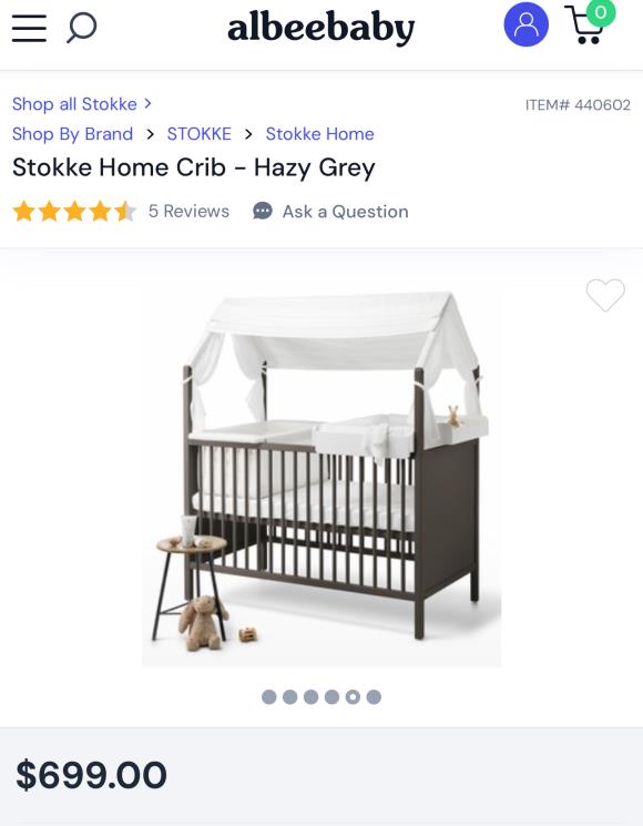 Stokke Home Crib - Hazy Grey